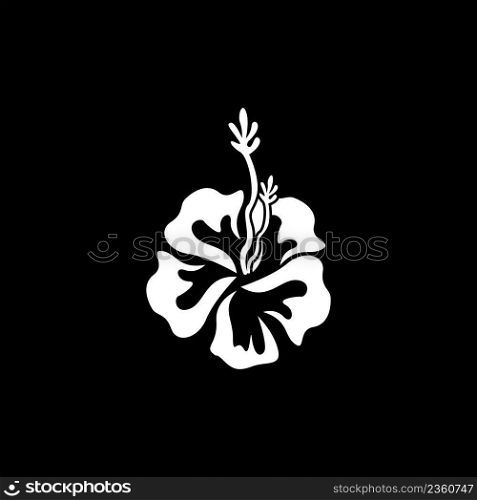 Flower icon and symbol with black background