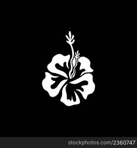 Flower icon and symbol with black background