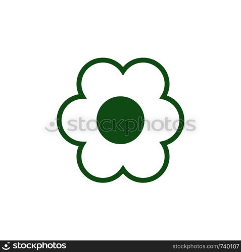 Flower icon. Creative logo. Green ecological sign. Protect planet. Vector illustration for design.