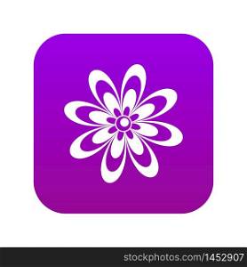 Flower icon digital purple for any design isolated on white vector illustration. Flower icon digital purple