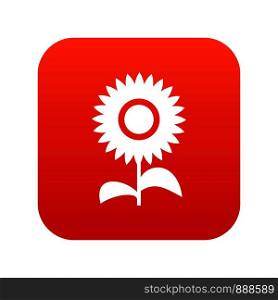 Flower icon digital red for any design isolated on white vector illustration. Flower icon digital red
