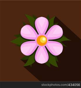 Flower icon. Flat illustration of flower vector icon for web on coffee background. Flower icon, flat style