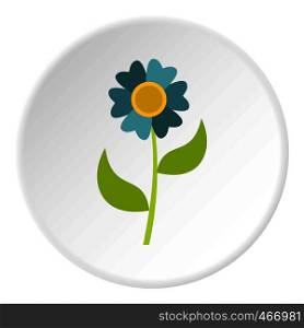 Flower icon in flat circle isolated vector illustration for web. Flower icon circle