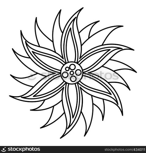 Flower icon in outline style isolated on white background vector illustration. Flower icon, outline style