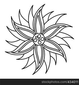 Flower icon in outline style isolated on white background vector illustration. Flower icon, outline style