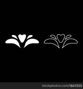 Flower icon white color vector illustration flat style simple image set. Flower icon white color vector illustration flat style image set