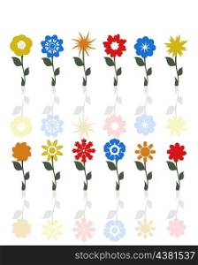 Flower icon3. Set of icons of plants a flower. A vector illustration