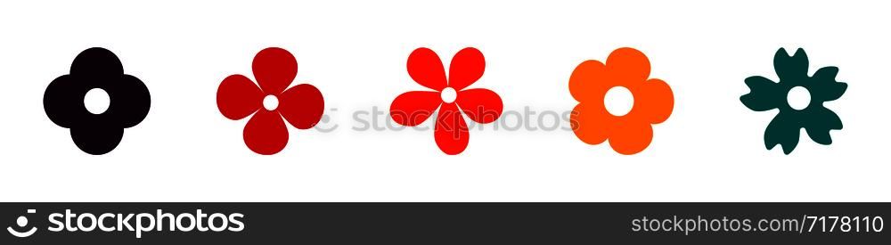 Flower icons set. Flowers in flat design. Early spring flowers. Esp10. Flower icons set. Flowers in flat design. Early spring flowers