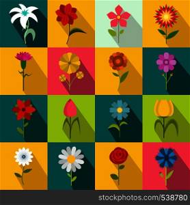 Flower icons set in flat style for any design. Flower icons set, flat style