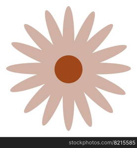 Flower in retro groovy style on a white background. Vector illustration. Flower in retro groovy style. Simple vector icon