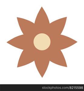 Flower in retro groovy style on a white background. Vector illustration. Flower in retro groovy style. Simple vector icon