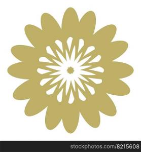 Flower in retro groovy style on a white background. Vector illustration. Flower in retro groovy style. Simple vector icon