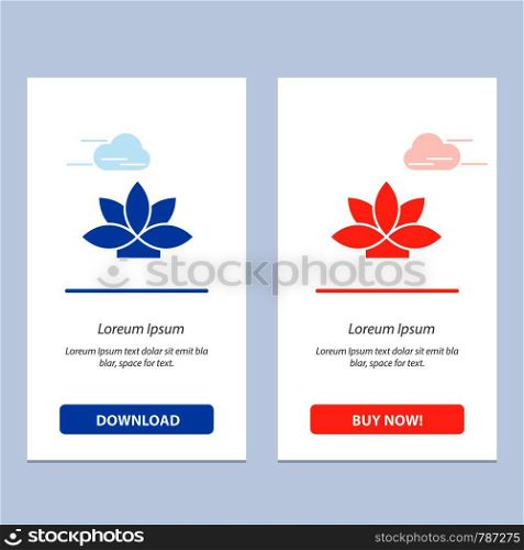 Flower, India, Lotus, Plant Blue and Red Download and Buy Now web Widget Card Template