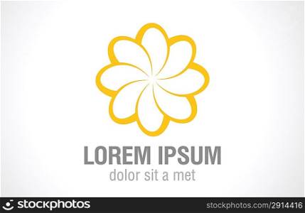 Flower infinite loop abstract logo template. Vector icon.