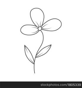 flower is hand-drawn for coloring books, scrapbooking, creative nature design, banners, postcards, invitations and prints. Simple style