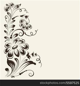 Flower isolated on sepia background. Vector illustration.