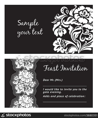 Flower lace, greeting card, space for your text