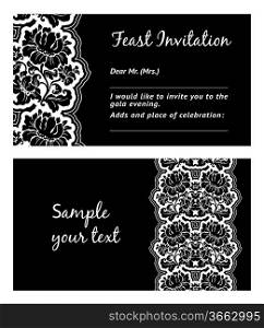 Flower lace, greeting card, space for your text, vector