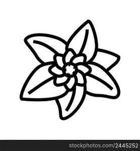 flower leaf line icon vector. flower leaf sign. isolated contour symbol black illustration. flower leaf line icon vector illustration