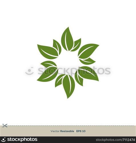 Flower Leaves Ornamental Vector Logo Template Illustration Design. Vector EPS 10.