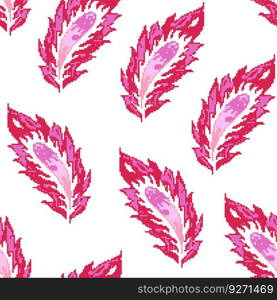 Flower leaves, pixel art design of leafage and foliage of flora. Spring or summer natural decoration ornamental motif. Seamless pattern, wallpaper or background print. Vector in flat illustration. Pixelated flower leaves, foliage seamless pattern