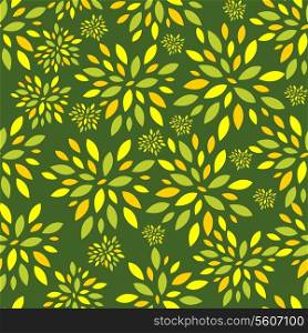 Flower Leaves Seamless Pattern Background Vector Illustration