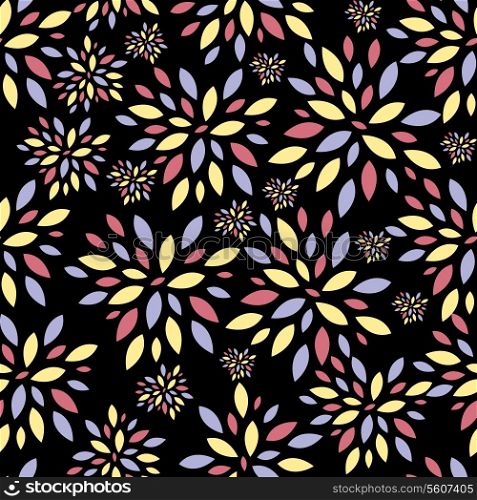 Flower Leaves Seamless Pattern Background Vector Illustration