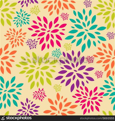 Flower Leaves Seamless Pattern Background Vector Illustration. EPS10
