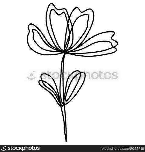 Flower line art isolated vector illustration