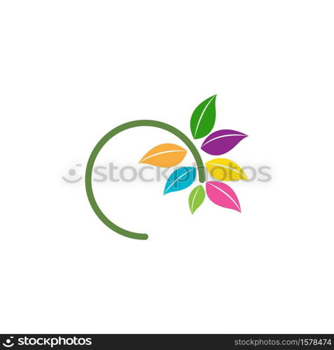 flower logo abstract template vector design