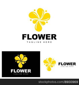 Flower Logo, Flower Garden Design With Simple Style Vector Product Brand, Beauty Care, Natural