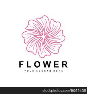 Flower Logo, Ornamental Plant Design, Plant Vector, Product Brand Template Icon