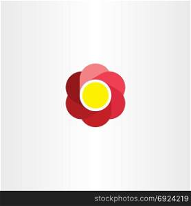 flower logo red circle abstract business icon