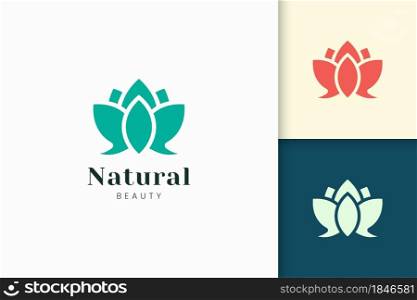 Flower logo represent health and beauty logo in simple abstract shape