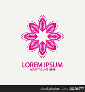 Flower logo. The circular logo. Logo of the flower. Stylized flower. Petals. Simple logo. The brand name  emblem  logo. Mandala. Logo boutique. Logotype for beauty. Logo for flower shop.