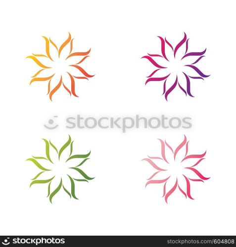Flower logo vector icon set design