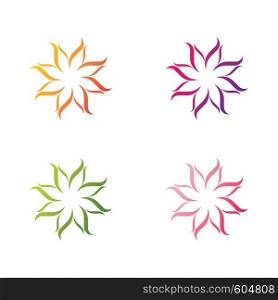 Flower logo vector icon set design