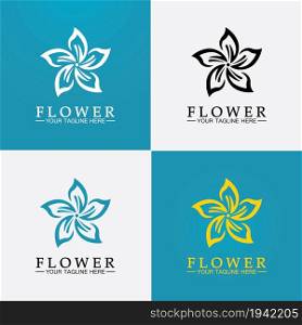 Flower logo vector illustration design template