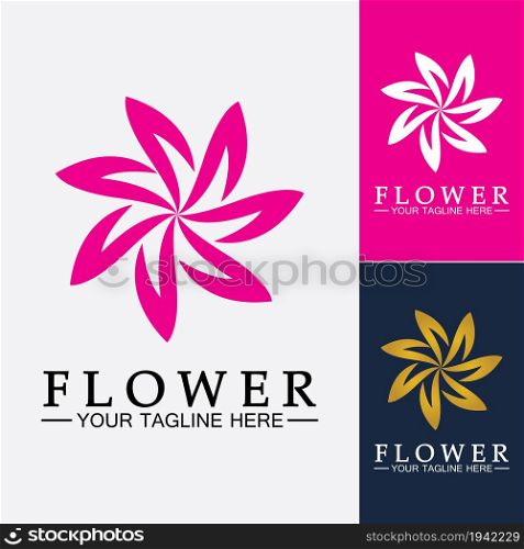 Flower logo vector illustration design template
