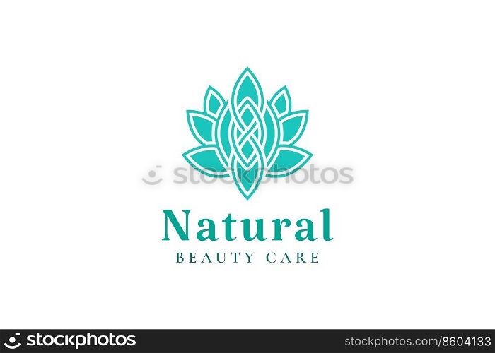 Flower logo with abstract shape for beauty care