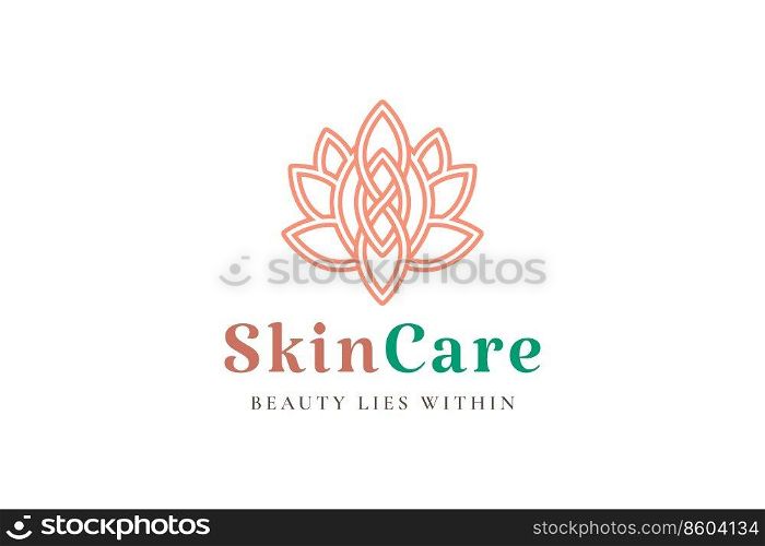 Flower logo with abstract shape for beauty care