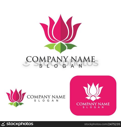 Flower Lotus logo And symbol vcetor