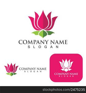 Flower Lotus logo And symbol vcetor