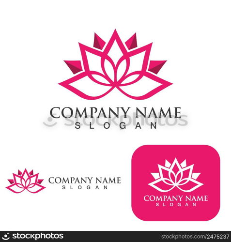 Flower Lotus logo And symbol vcetor