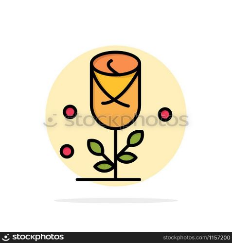 Flower, Love, Heart, Wedding Abstract Circle Background Flat color Icon