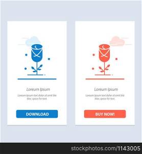 Flower, Love, Heart, Wedding Blue and Red Download and Buy Now web Widget Card Template