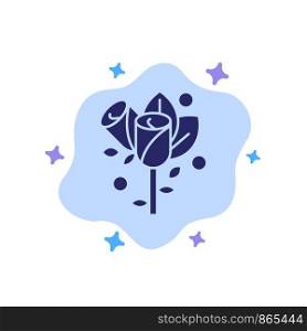 Flower, Love, Heart, Wedding Blue Icon on Abstract Cloud Background