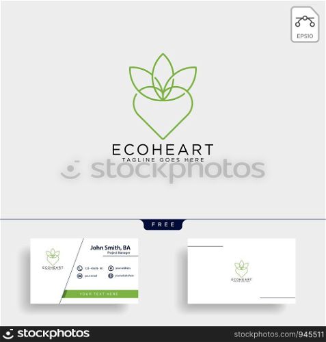 Flower Love leaf nature logo template vector illustration icon element isolated - vector. Flower Love leaf nature logo template vector illustration icon element