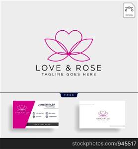 Flower Love leaf nature logo template vector illustration icon element isolated - vector. Flower Love leaf nature logo template vector illustration icon element