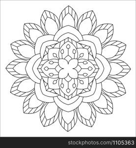 Flower mandala vector illustration. Oriental pattern, vintage decorative elements. Islam, Arabic, Indian, moroccan, turkish ottoman motifs. Coloring page. Flower Mandala vector illustration